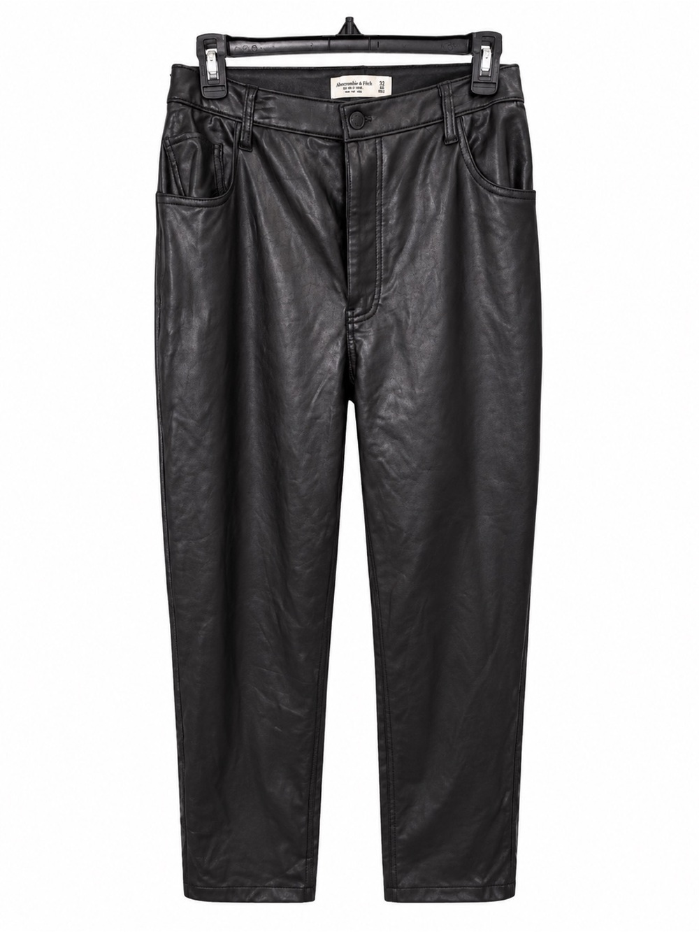 Abercrombie & Fitch Black Faux Leather Slim Jeans